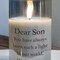 Edge Collection - 5" x 3" - Gray - Flameless LED Candle with Heartfelt Message for Son - 1 Piece